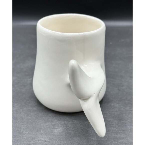 Doug Wylie Signed Whale Tail Handle Glazed Pottery Mug 2012 - Picture 2 of 7